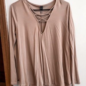 light brown sleek top